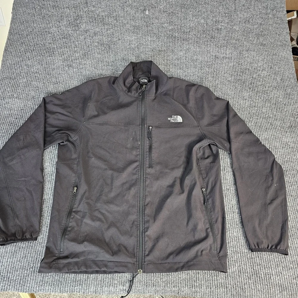 The North Face Jacket Mens XL Black Softshell Full Zip Outdoor Hiking Travel